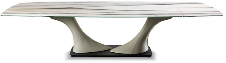 Reflex Раздвижной прямоугольный обеденный стол из стеклянного мрамора Archimede sun-id-1477635 - Вид №1