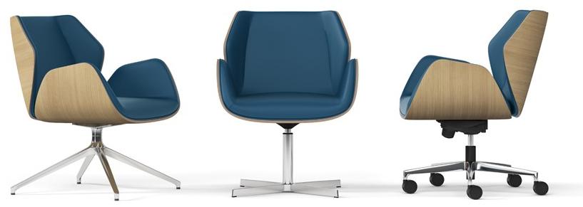 Arte & D Офисное кресло руководителя с 5 спицами на колесиках Haiku wood Wc8061og  - Вид №1