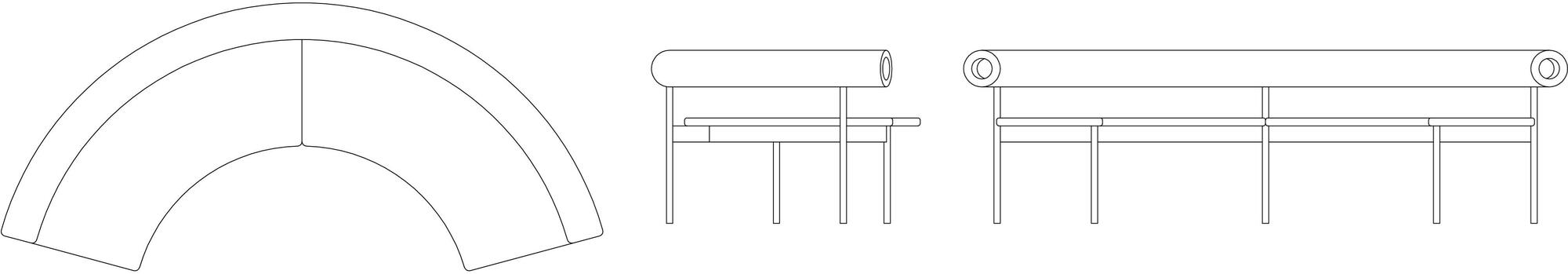 Offecct Изогнутый диван из ткани Font sun-id-1374797 - Вид №5