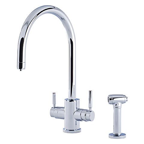 1712 Phoenix 3-в-1 водопроводный кран с горячей водой с С-изливом и ополаскивателем Traditional Perrinandrowe - Вид №1