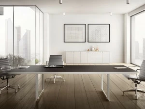 IFT Прямоугольный стол для переговоров из алюминия и дерева 45/90