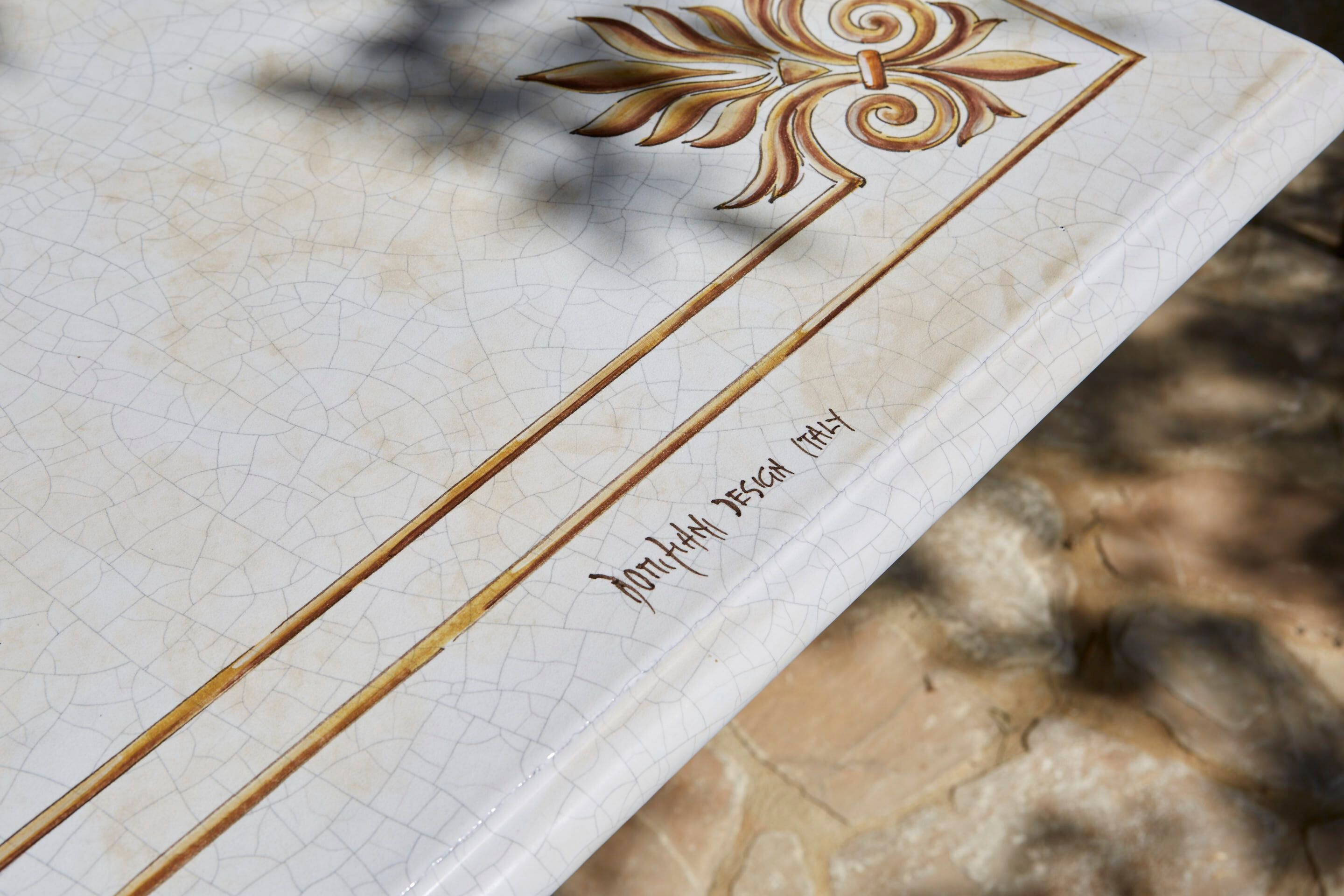 Садовый стол из фаянса и нержавеющей стали DOMIZIANI классический ARCH-00024586 - Вид №2