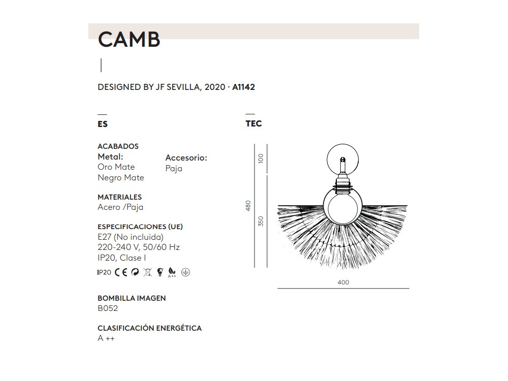 085439 Бра золотой металл Aromas del Campo Camb  - Вид №1