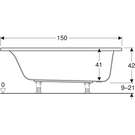 554.301.01.1 Прямоугольная ванна Geberit Renova Plan Geberit  - Вид №24