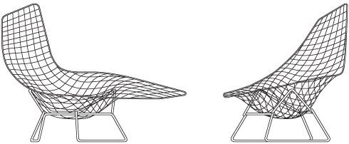 KNOLL Шезлонг из мягкой ткани Bertoia sun-id-1410573 - Вид №2