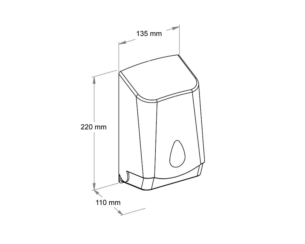BUR401 Контейнер для туалетной бумаги UNIQUE RED LINE Merida  - Вид №1