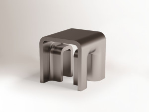 Низкий квадратный журнальный столик из нержавеющей стали