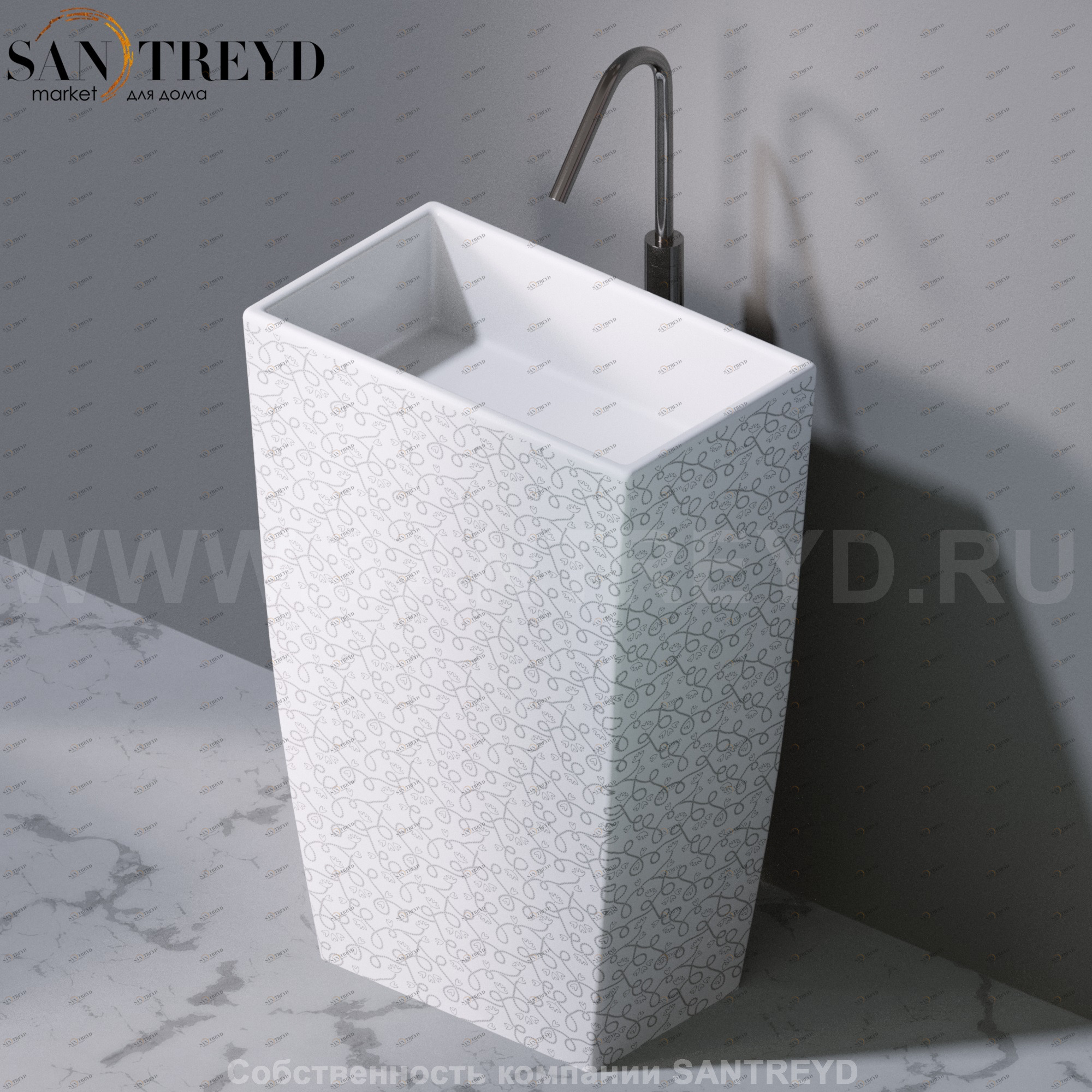 L110400 Напольная раковина стоящая прямоугольная A. e T. Italia Tower AeT ITALIA