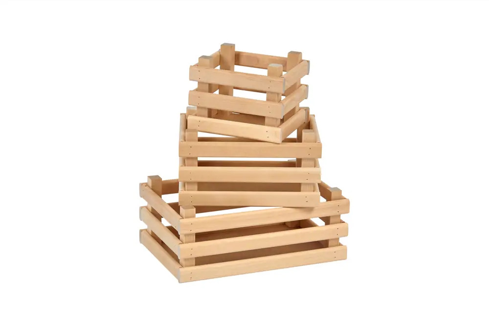 91703001 Набор ящиков деревянных для хранения Polini Home Basket 31х21х15см береза натуральный 3шт STLM-1092120