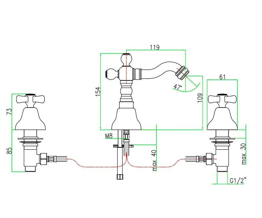AM710202060 Смеситель для раковины , медь Webert Armony - Вид №1