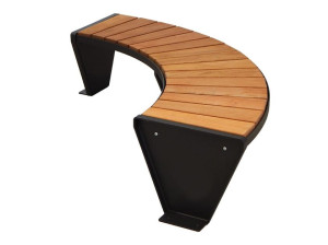 Изогнутая скамья с деревянными досками Okumè