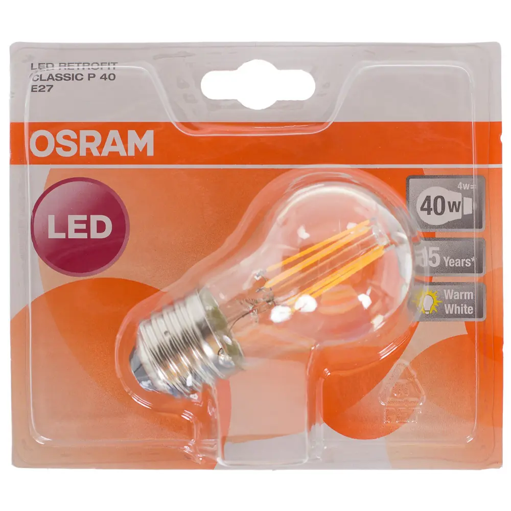 Лампа светодиодная Osram шар E27 4 Вт 470 Лм свет тёплый белый STLM-2159774 - Вид №1