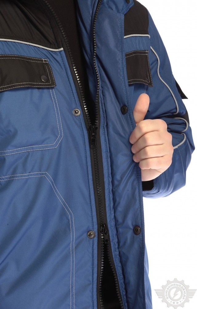 63665 Куртка "Стиль" василек-черная  Зимняя спецодежда  размер 60-62/170-176  - Вид №6