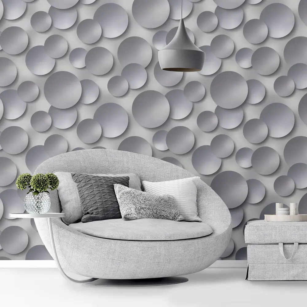 Обои флизелиновые 3D Круги серые 1.0 м 10360-04 АРТЕКС STLM-2160623 - Вид №2