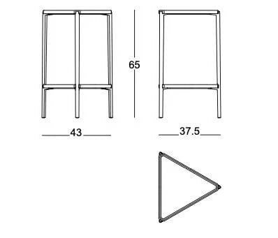 Алюминиевый треугольный высокий журнальный столик с жидким покрытием Magis тамбур ARCH-00152163 - Вид №11