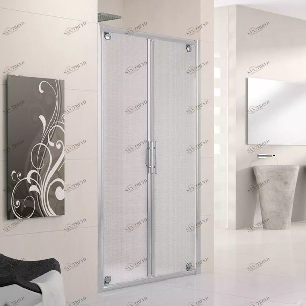 Двери в нишу 90 см LUNES B Novellini LUNES с серебристым профилем и стеклом Obscure LUNESB843B