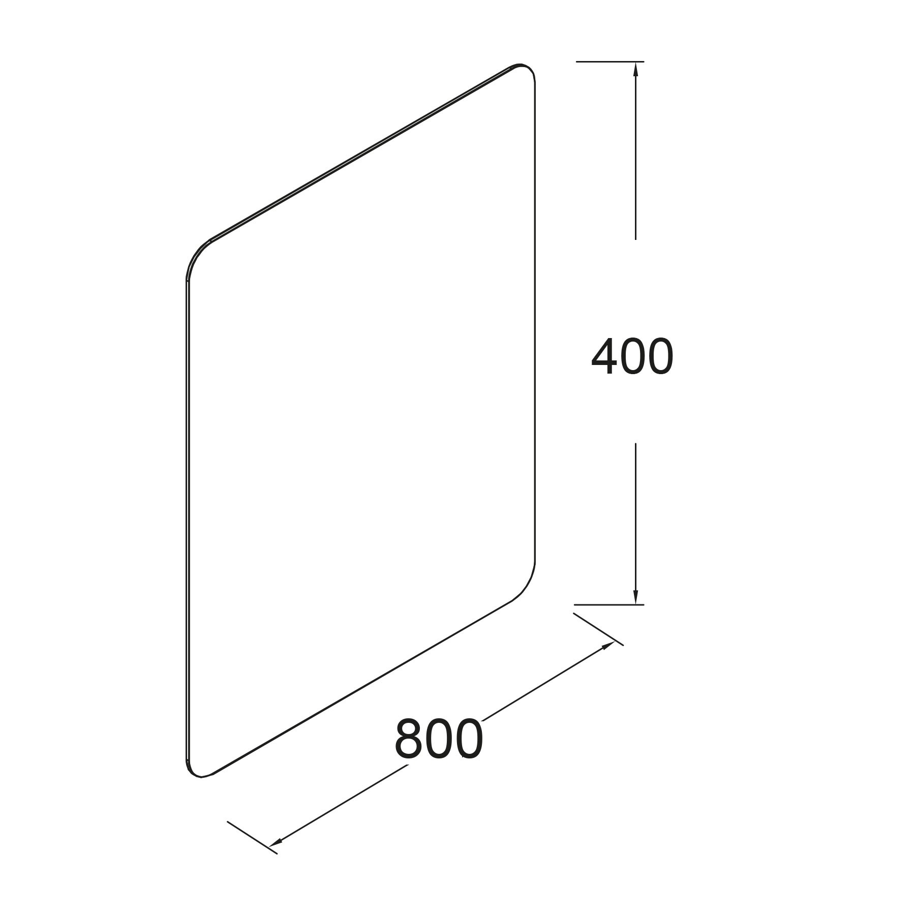 20729 SALGAR Зеркало ROTA 400 вертикальное 400 x 800 мм  - Вид №1