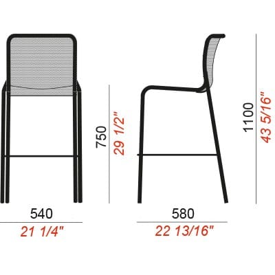 Окрашенный металлический табурет COLOS Momo Net ARCH-00055523 - Вид №2