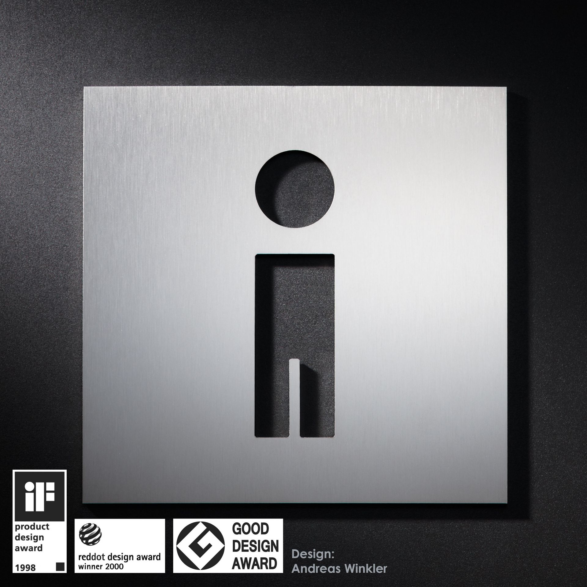 PS0301 Пиктограмма мужского туалета 16 х 16 см PHOS 