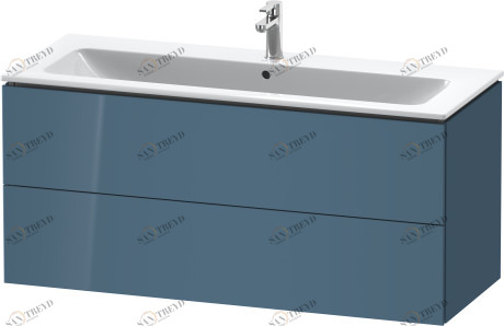 LC624304747 Тумбочка подвесная L-Cube #LC6243 1220 x 481 мм Каменно-синий глянцевый лак Duravit