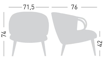 Мягкое тканевое кресло с подлокотниками и деревянной рамой GABER Cucaracha ARCH-00113860 - Вид №6