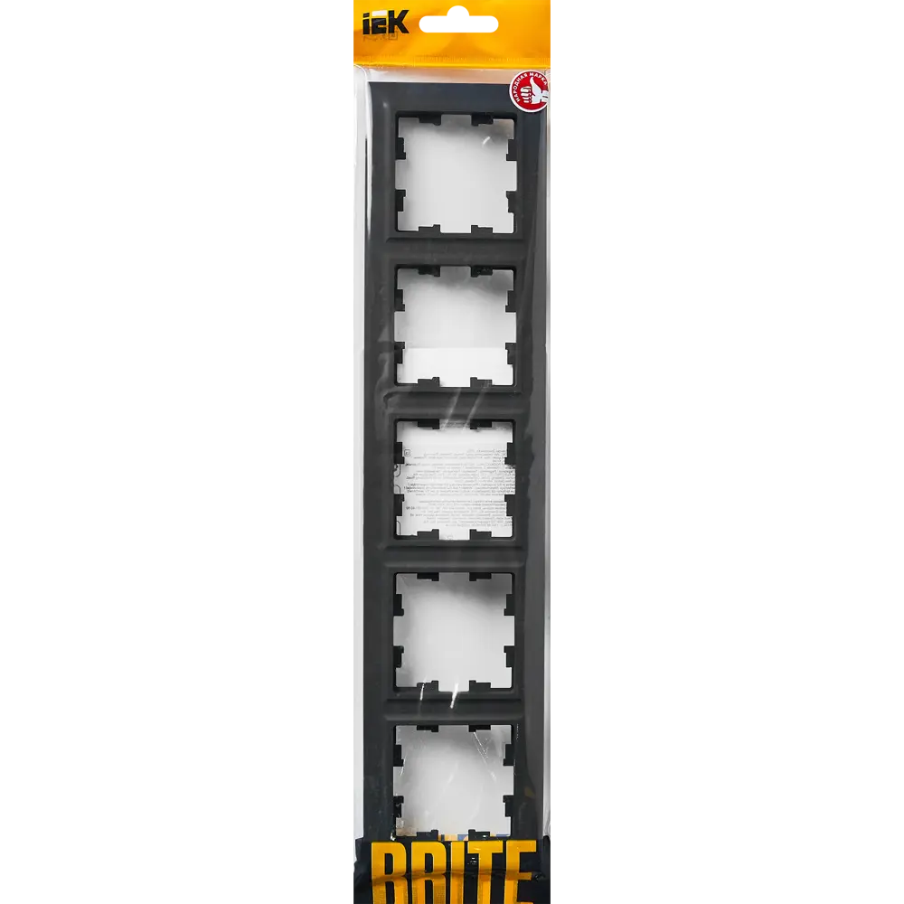 Рамка IEK Brite 5-постовая графит для влажных помещений 87761341 STLM-1434868 - Вид №3