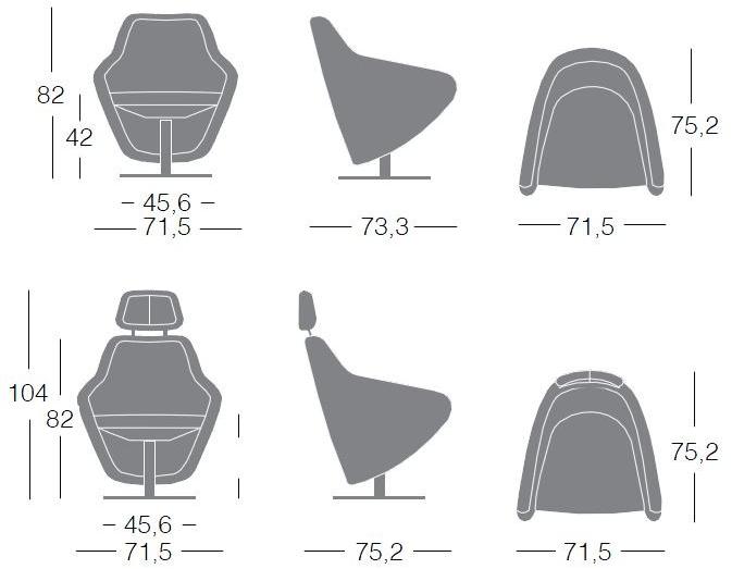Segis Вращающееся кресло из ткани с подлокотниками  I140  - Вид №7