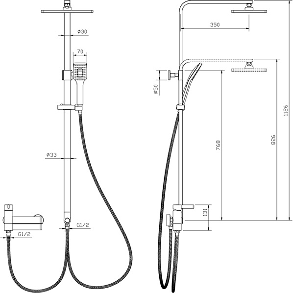 35-05P/C PERS  Смеситель для ванны черный ARGO kran 3505pcpers - Вид №1