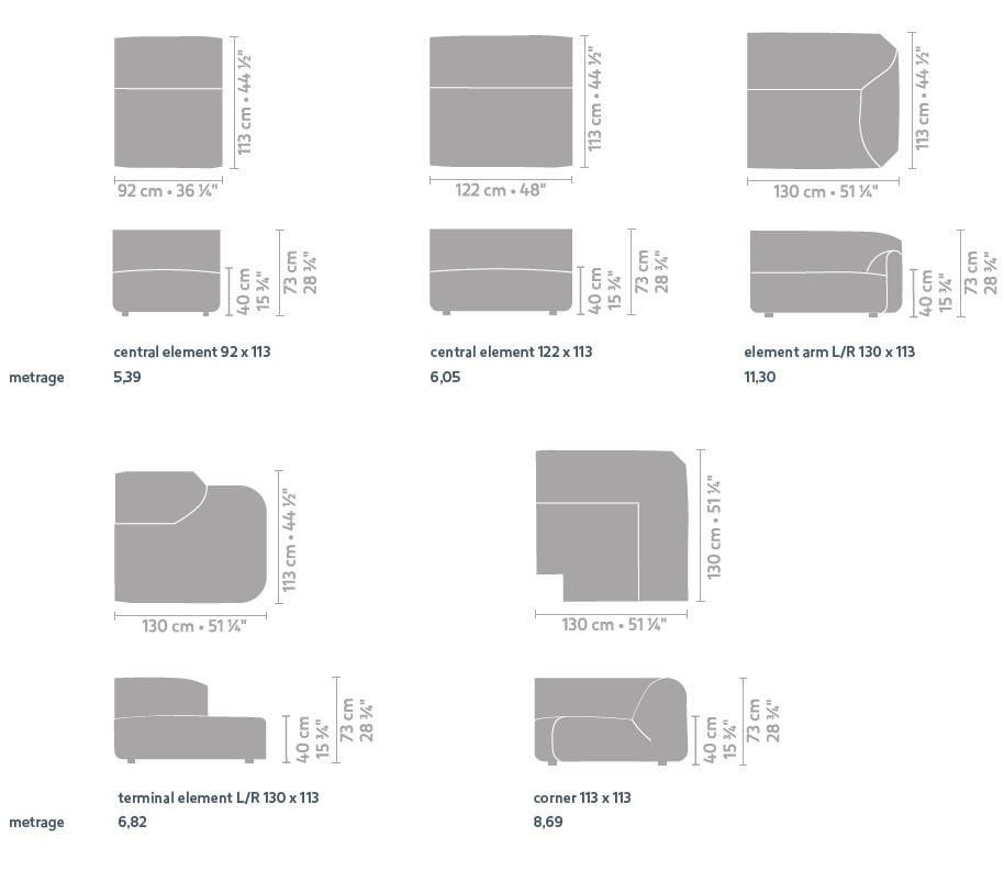 2-местный модульный тканевый диван Linteloo BROADWAY ARCH-00140950 - Вид №2