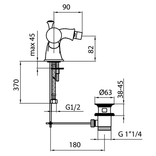 KA710102017 Смеситель для биде Webert Karenina  - Вид №1