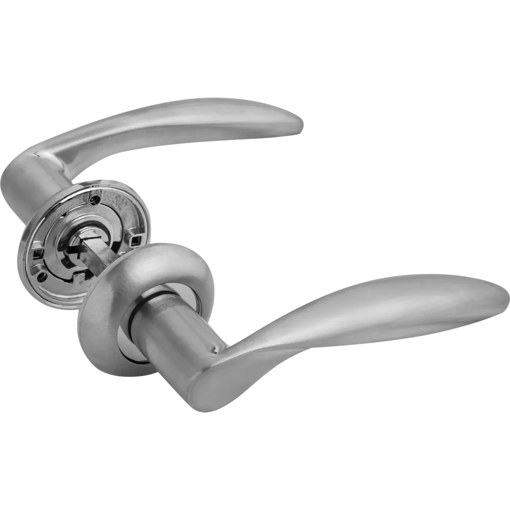 Ручка дверная на розетке Viola RM SC16, цвет матовый хром FUARO STLM-2162401 - Вид №1