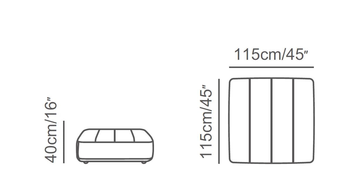Квадратный пуф из ткани CAMPO DE' FIORI Tahiti ARCH-00018318 - Вид №2