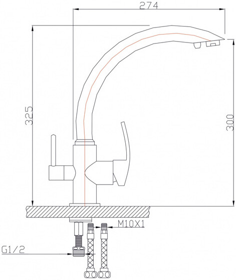 Смеситель ZorG Clean Water ZR 314 YF-33 ПЕСОЧНЫЙ для кухонной мойки, песочный - Вид №1