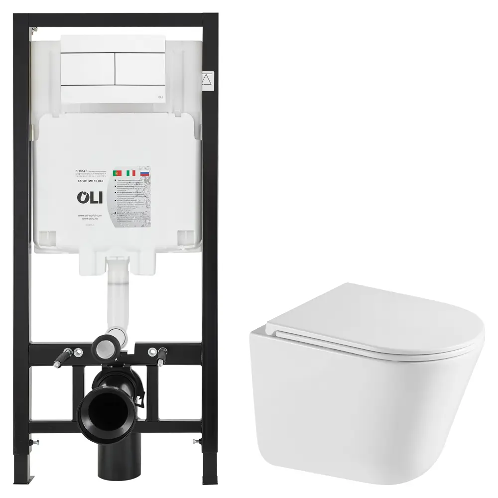 Комплект инсталляции Oli 80 Eco с безободковым унитазом Iddis Lahta STLM-2035954