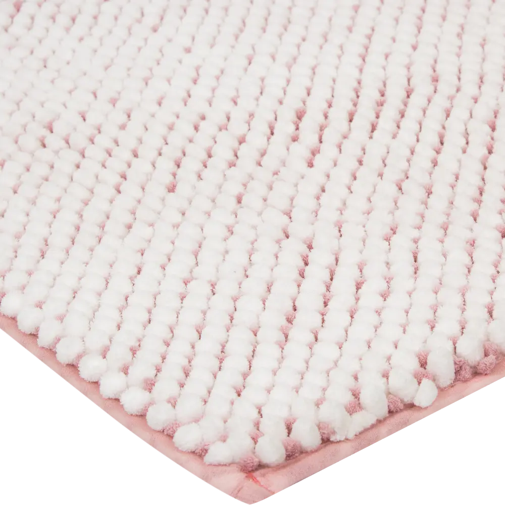 Коврик для ванной комнаты Lolly 50х80 см цвет белый/розовый SWENSA STLM-2157926 - Вид №1