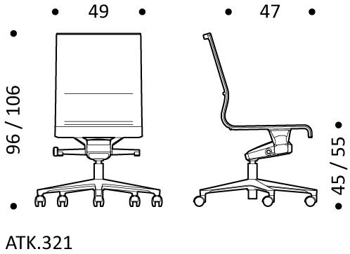 ICF Поворотный офисный стул с сеткой на 5 спиц и подлокотниками Stick chair sun-id-1490662 - Вид №5