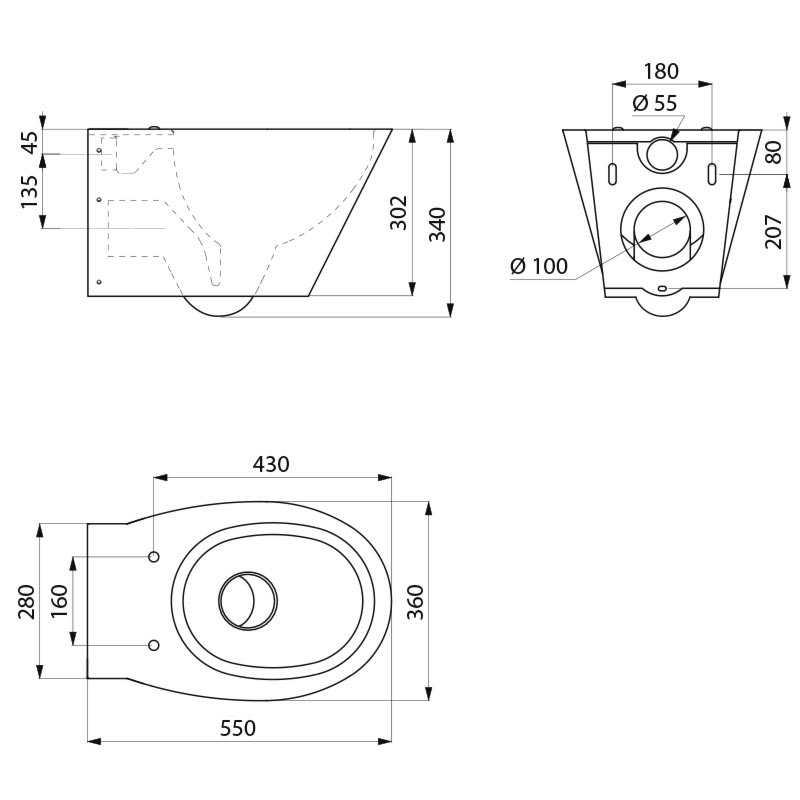 110110 Подвесной унитаз BCN S DELABIE  - Вид №1
