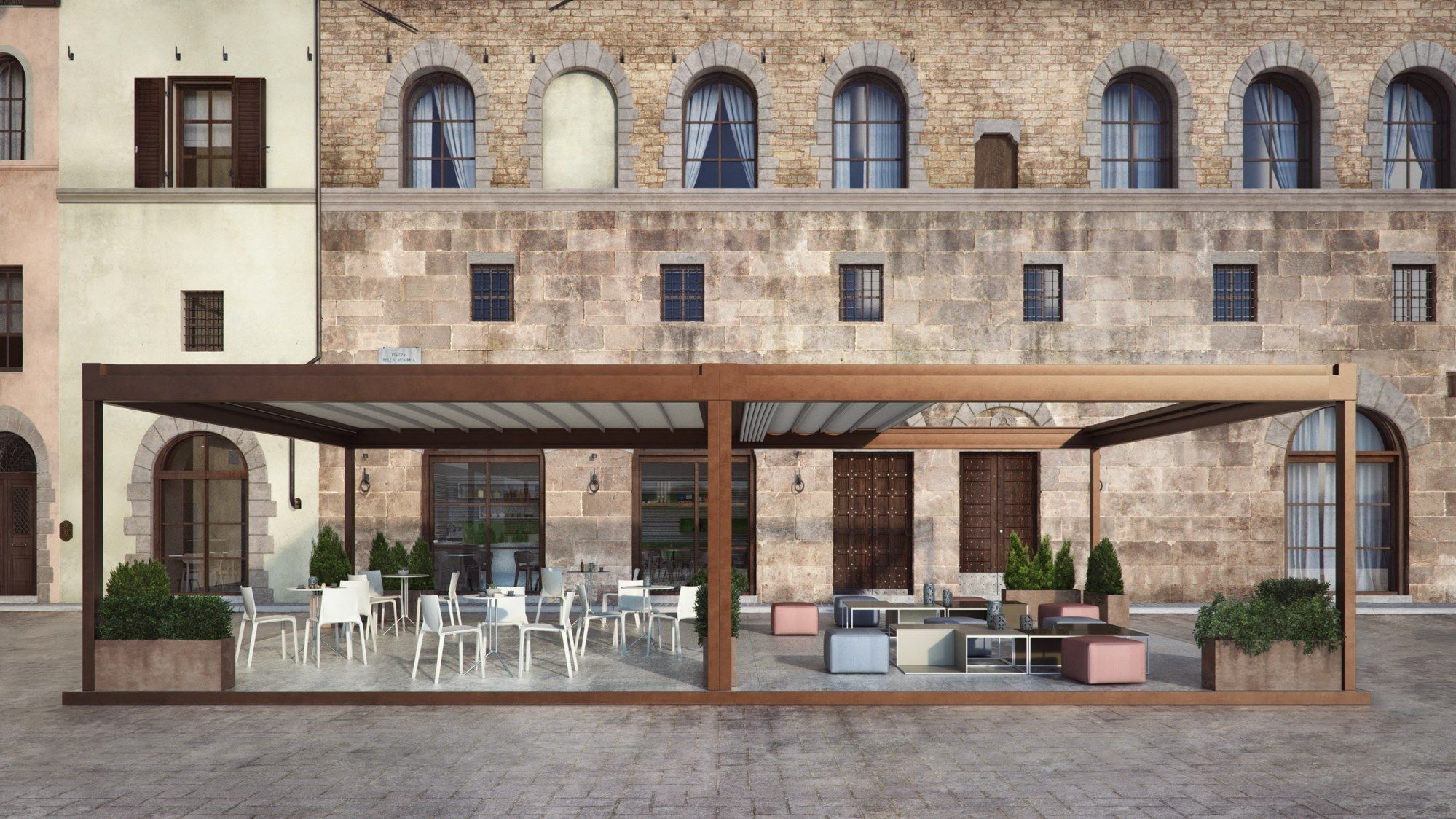 Моторизованная самонесущая беседка с раздвижной крышкой Pratic Hi Pergolas ARCH-00051248 - Вид №2