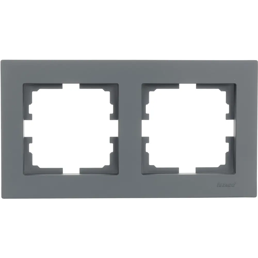 Рамка Lezard Vesna графит для двух розеток и выключателей 87103826 STLM-1576254
