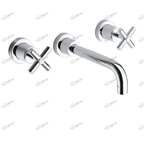 CRIEV241 Смеситель для раковины LARGE, настенный, внешние части для CRICS233 (боковые органы управления) - CRICS234 (правая сторона) со сливом Up & Down 1 "1/4 Cristina Rubinetterie 