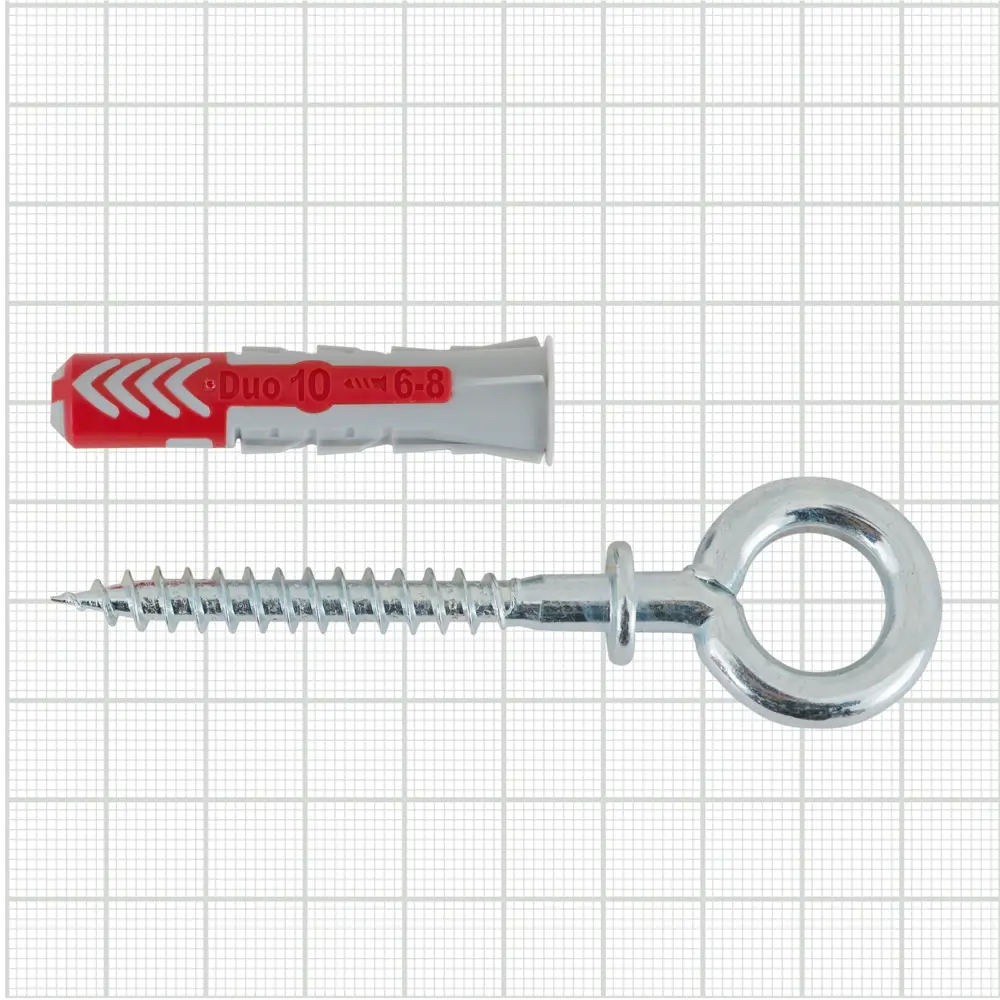 Дюбель универсальный DuoPower 10x50 мм, крюк-кольцо, 2 шт FISCHER STLM-2197411 - Вид №4