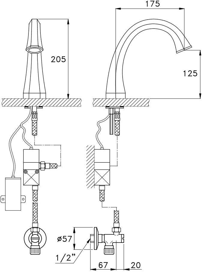 RUBINETTERIE STELLA Электронный смеситель для раковины Teletron sun-id-1445131 - Вид №2