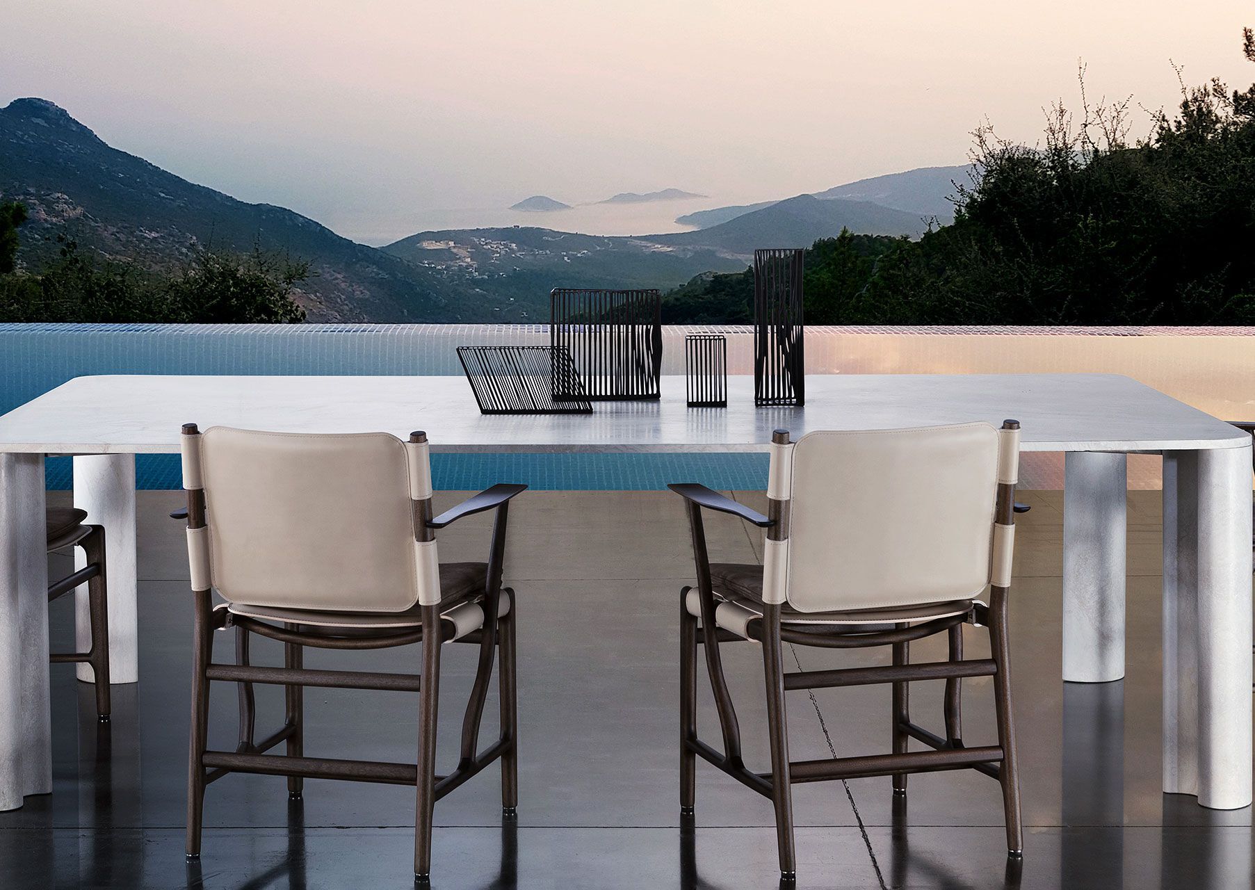 Садовое кресло из красного дерева и кожи с подлокотниками Exteta Levante ARCH-00082375 - Вид №5