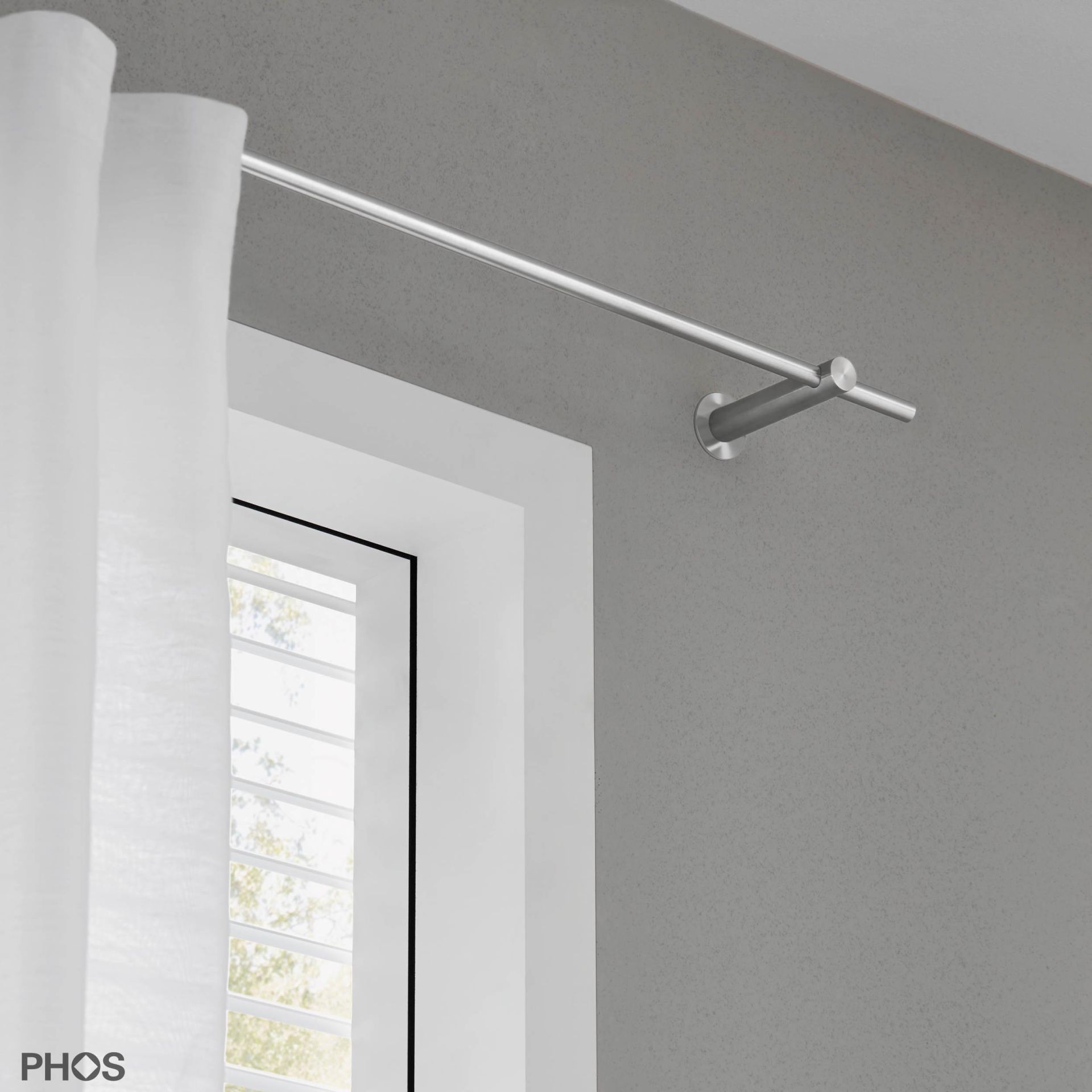 VS20-100-1600 Комплект карнизов: 160 см с 2 кронштейнами (среднее расстояние от стены) PHOS  - Вид №1