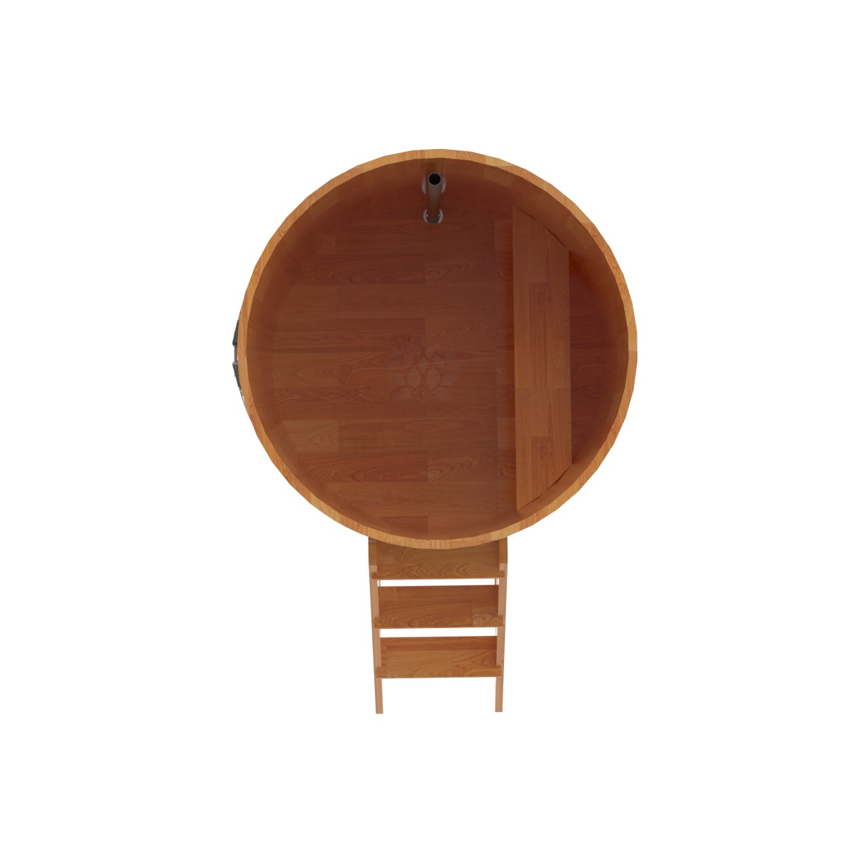 1507 Купель круглая из сращенных ламелей лиственницы d=1,17х1,4 натуральная Alyarus  - Вид №4