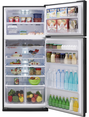 SJXP59PGSL Холодильник / холодильник. 185 см. no frost. a+ серебристое стекло Sharp Santreyd  - Вид №1