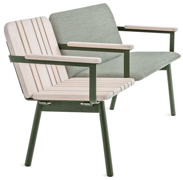 Nola Industrier Скамья из стали и дерева со спинкой  U20-10  - Вид №2