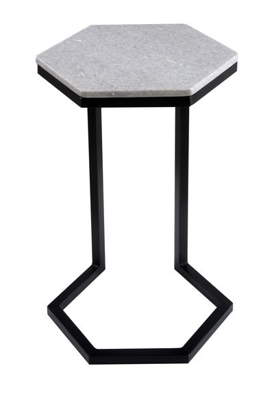 FUBR043 Шестиугольный приставной столик с мраморной столешницей ijlbrown  - Вид №1