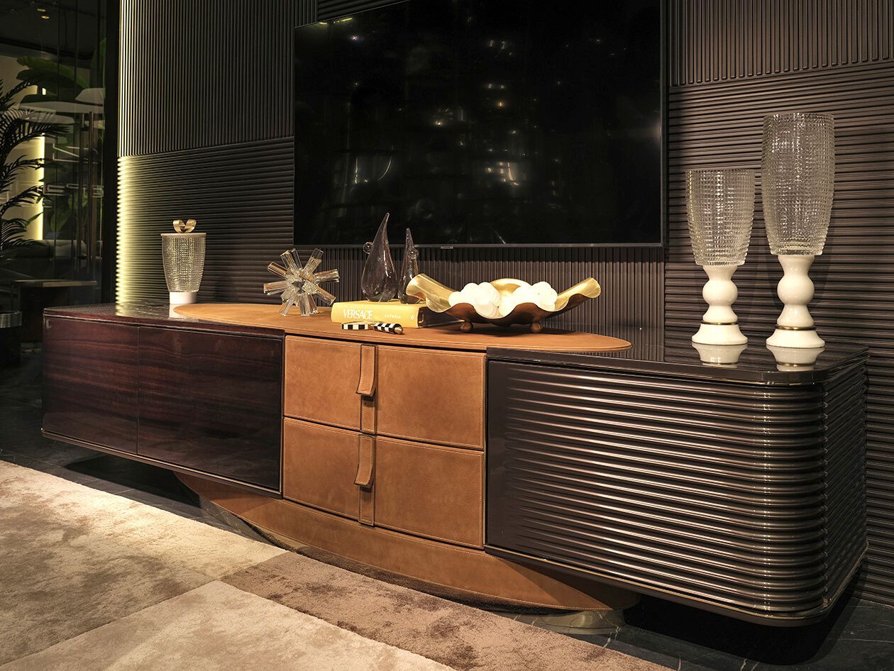 Низкий шкаф для телевизора с ящиками Zebrano Niks ARCH-00121095 - Вид №4