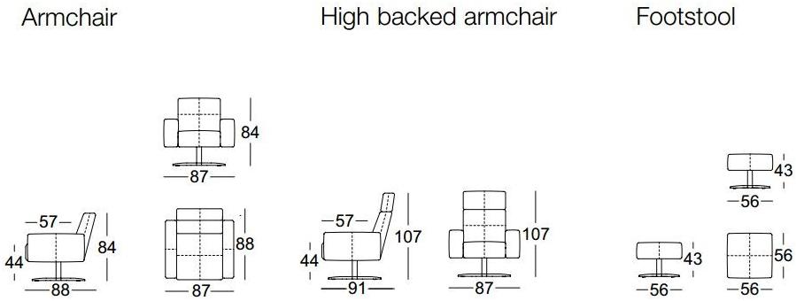 Rolf Benz 4-спицевое тканевое кресло с подлокотниками Rolf benz 50 sun-id-1378241 - Вид №3